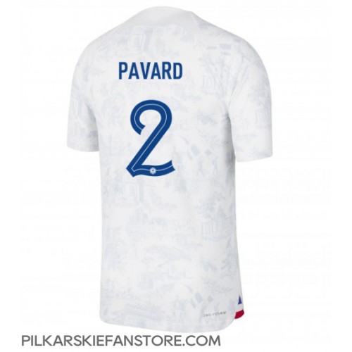 Tanie Strój piłkarski Francja Benjamin Pavard #2 Koszulka Wyjazdowej MŚ 2022 Krótkie Rękawy